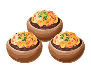 Tasty Stuffed Mushrooms Culinary Treat - Vector Illustration