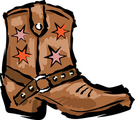 Retro Cowgirl boots. Cowboy western and wild west