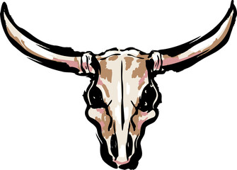 Cow head skull  for cowboy element