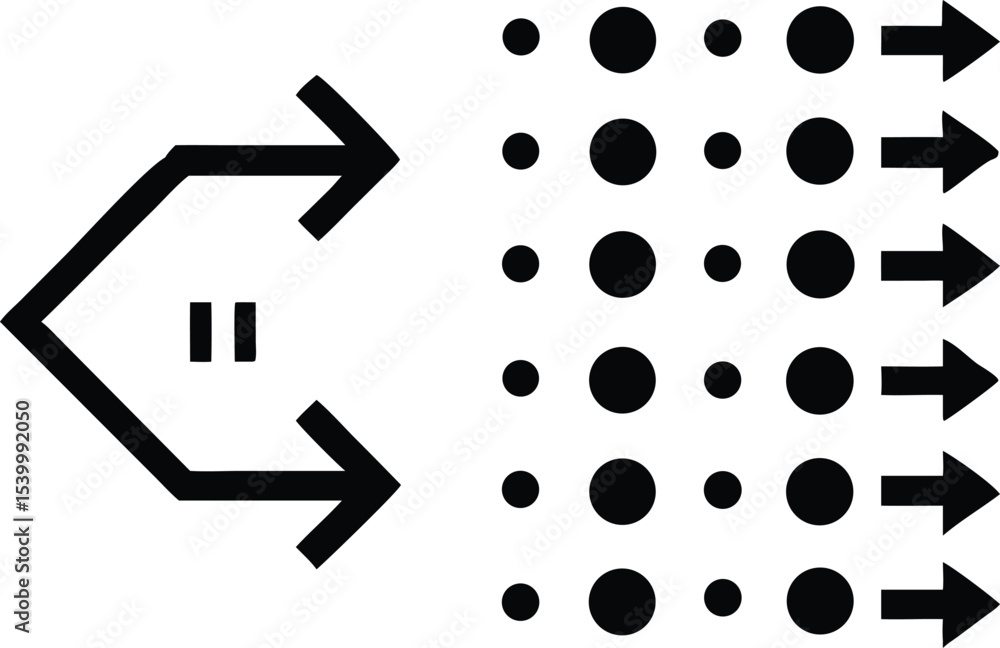 Aufkleber minimalist ai data flow design with arrow like patterns depicting neural network