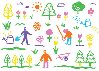 Obraz premium Vector illustration of a happy family of children drawing on paper, a symbol of childhood happiness