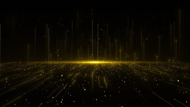 Golden shining stars dust bokeh glitter rays. Birthday, Anniversary, new year, event, Christmas. Shiny Sparkling Trail particles. Winner screen Party celebration. Abstract Glitter Luxury particles 3D