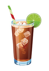 Chilled Lime Drink Refreshment - Vector Illustration