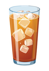 Cold Beverage Glass Cubes - Vector Illustration
