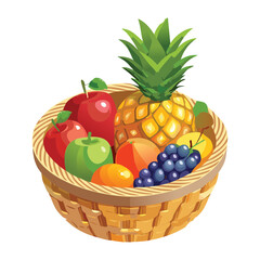 Healthy Assorted Produce Display - Vector Illustration