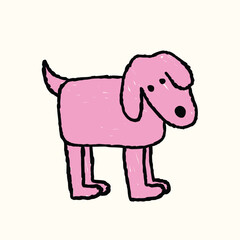 kids drawing scribble dog illustration