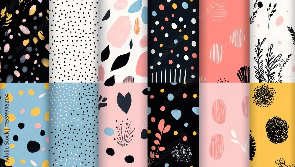 Poster colorful abstract pattern collection