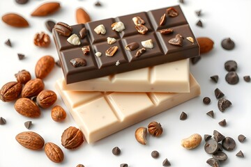 Dark Chocolate and White Chocolate Protein Nut Bars.