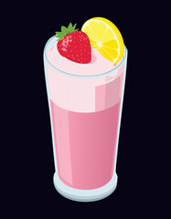 Refreshing Sweet Beverage Vibrant - Vector Illustration