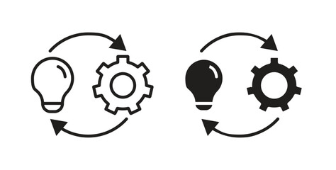 Implementation icon Logos. Flat Vector Icon Design Template