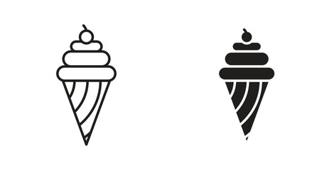 Ice cream cone icon Logos. Flat Vector Icon Design Template
