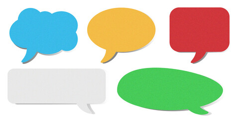 Colorful Speech Bubbles Set on White Background