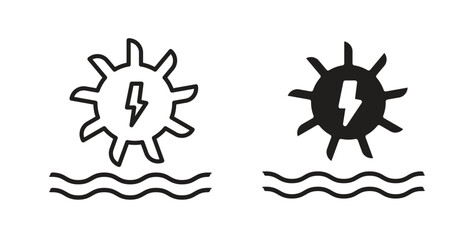 Hydro power icon Logos. Flat Vector Icon Design Template
