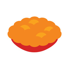 Hash browns served with ketchup for breakfast Vector illustration