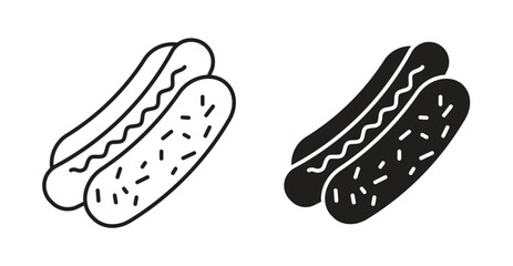 Hot dog icon Logos. Flat Vector Icon Design Template