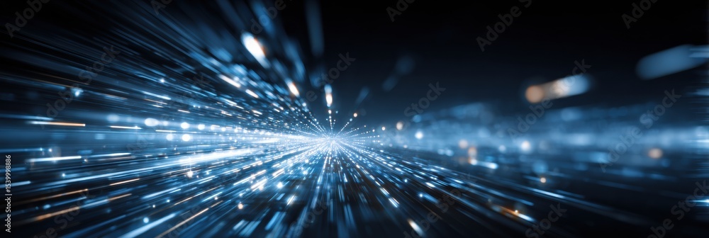 Aufkleber Motion Blur Visual of a Digital Support Network Showcasing Dynamic Connections and Data Flow in a Futuristic Setting