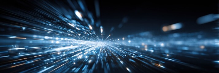 Obraz premium Motion Blur Visual of a Digital Support Network Showcasing Dynamic Connections and Data Flow in a Futuristic Setting