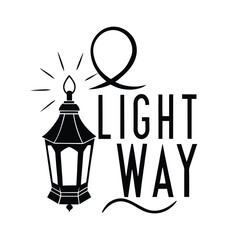 Illuminated lantern with inspirational text light the way vector design for branding websites and prints