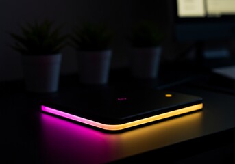 Close-up of a Modern LED Light Device with Vibrant Colors