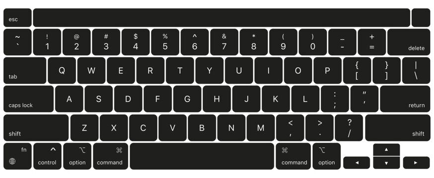 Laptop, pc, computer keyboard mockup. Vector EPS 10