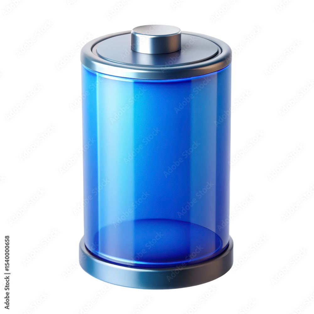 Poster 3d rendering empty battery plasticstyle icon isolated on transparent background,ready for charging