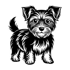 Cute yorkie puppy vector illustration: adorable dog breed clip art for pet lovers and animal designs