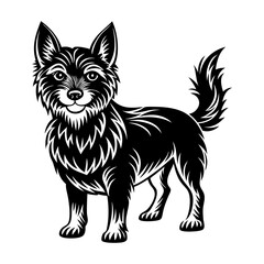 Illustration of a cute black terrier dog breed vector art for pet lovers and animal enthusiasts design needs