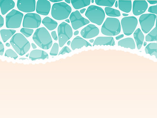 夏のエメラルドグリーンの海と砂浜の背景素材