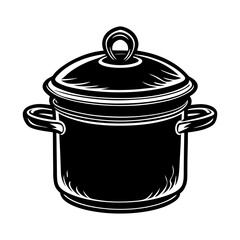 Stock pot vector illustration: cooking pot, kitchenware, cookware, food preparation, kitchen utensil vector