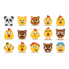 Animal & Emoji Fusion Pack Funny Round Face Characters