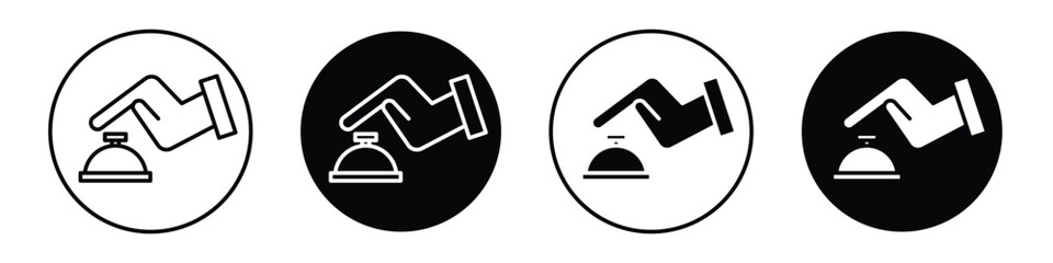 Hand touching service bell icon