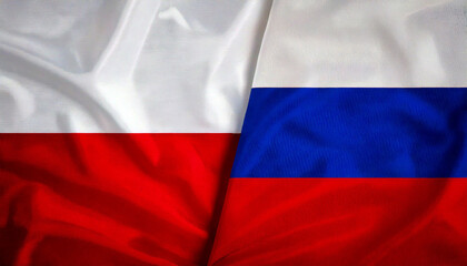 ロシアとポーランドの国旗。(Russia flag and Poland flag.)
