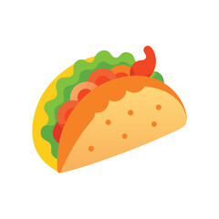 Shrimp tacos filled with slaw and citrus hint Vector illustration