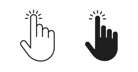 Hand click icon Logos. Flat Vector Icon Design Template