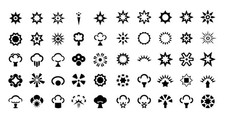  Explosion and Detonation Line Icon Set – Thin Linear Vector Symbols of Blast, Impact, Bomb, Dynamite, Shockwave, Mushroom Cloud, and Explosive Forces