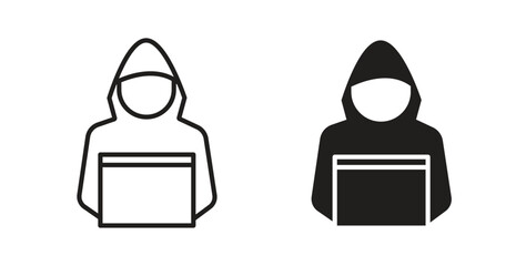 Hacker icon Logos. Flat Vector Icon Design Template