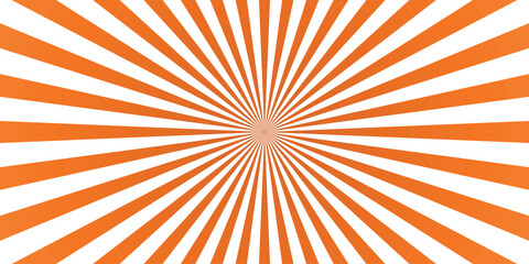 Abstract orange and white sunburst radial pattern design suitable for backgrounds poster layouts and graphic illustrations for various applications