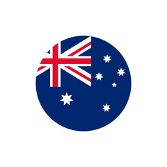 Australia flag round icon isolated on white background