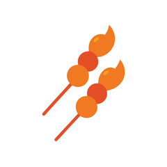 Teriyaki shrimp skewers glazed and grilled Vector illustration