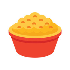 Tuna noodle casserole with crumb topping baked Vector illustration