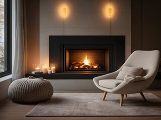 living room with fireplace