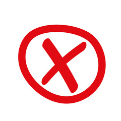 red cross mark in circle