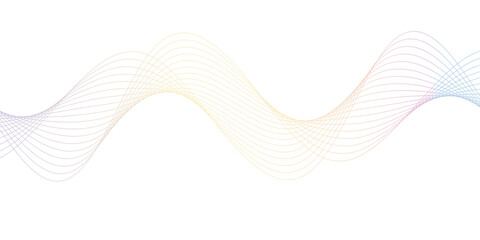 Wavy gradient lines design a flowing and dynamic shape with a smooth color transition and a modern aesthetic for graphic arts