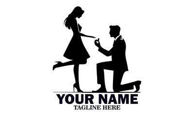 Illustration vector happy valentine's day couple proposing. World kissing day icon, world kissing day vector illustration and logo design