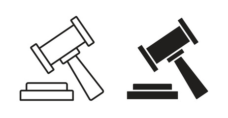 Gavel icon Logos. Flat Vector Icon Design Template