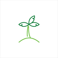 Eco-Friendly Plant Sprout Icon—Green Nature Symbol