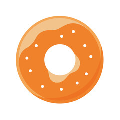 Bagel with smoked salmon and cream cheese brunch style Vector illustration