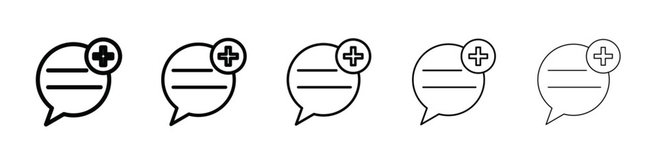 add chat icon isolated vector on white background set