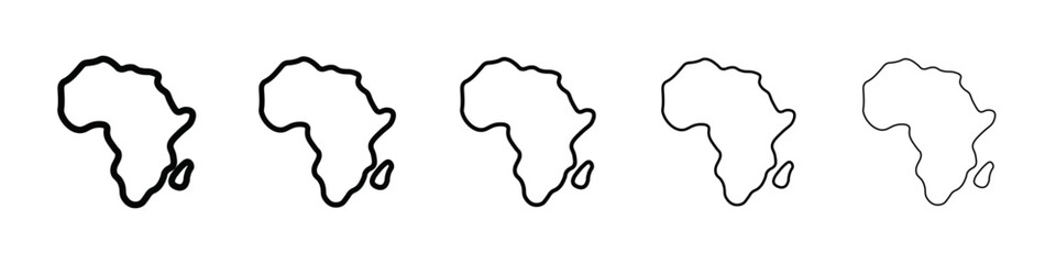 africa map icon isolated vector on white background set