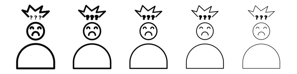 Anxiety icon isolated vector on white background set